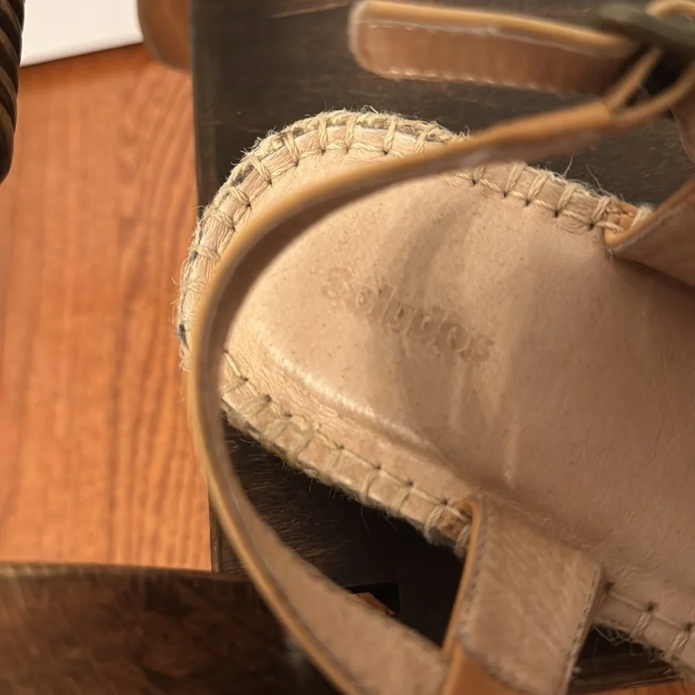 Soludos Tan Leather Woven Espadrille Sandals - Picture 8 of 8